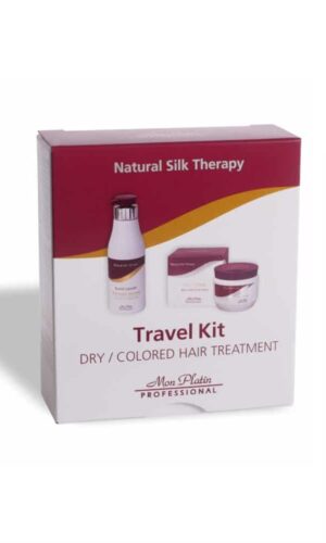 Kit de viaje para pelo teñido seco que incluye mascarilla y champú total repair - Mon Platin
